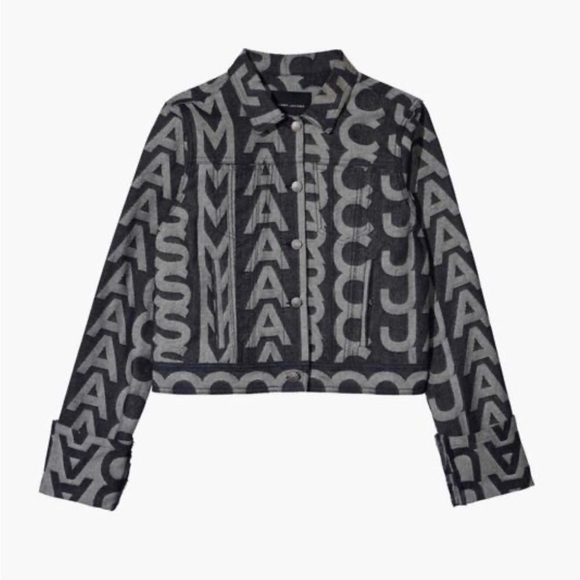 Marc Jacobs Black and Gray Logo Jean Jacket - Picture 2 of 4